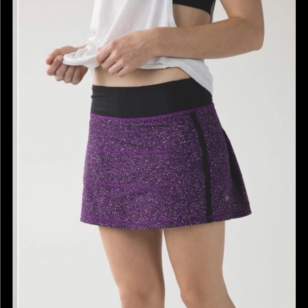 Lululemon Pace Rival Skirt Flashback Powdered Rose Tender Violet Black Size 6